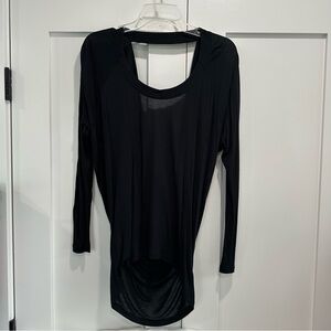 Express Black Long Sleeve Top with Low Back
